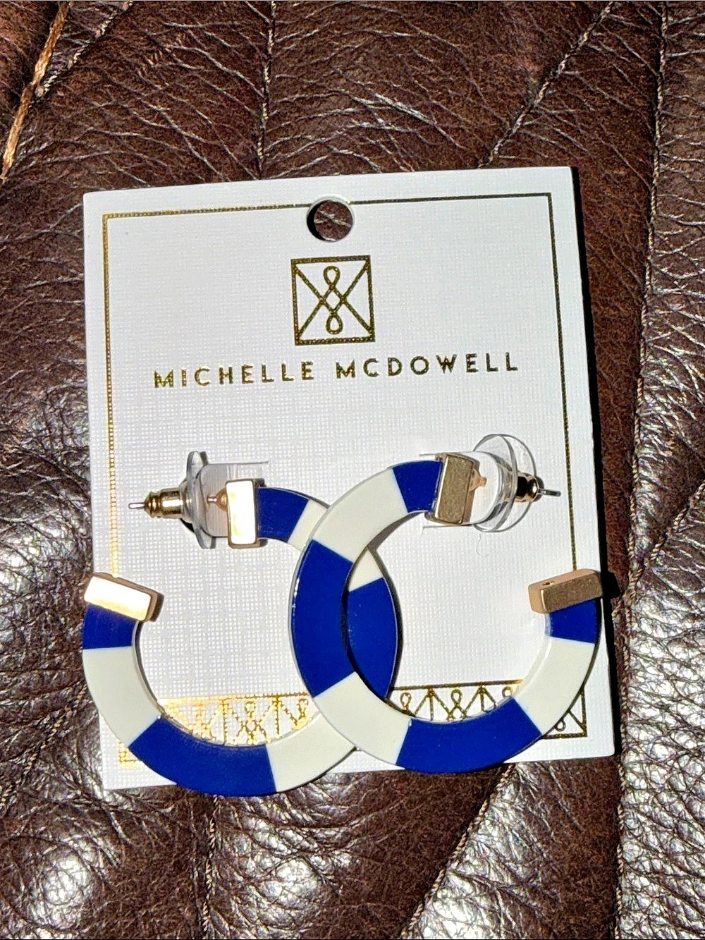Michelle McDowell Melody Medium Hoops Blue & White